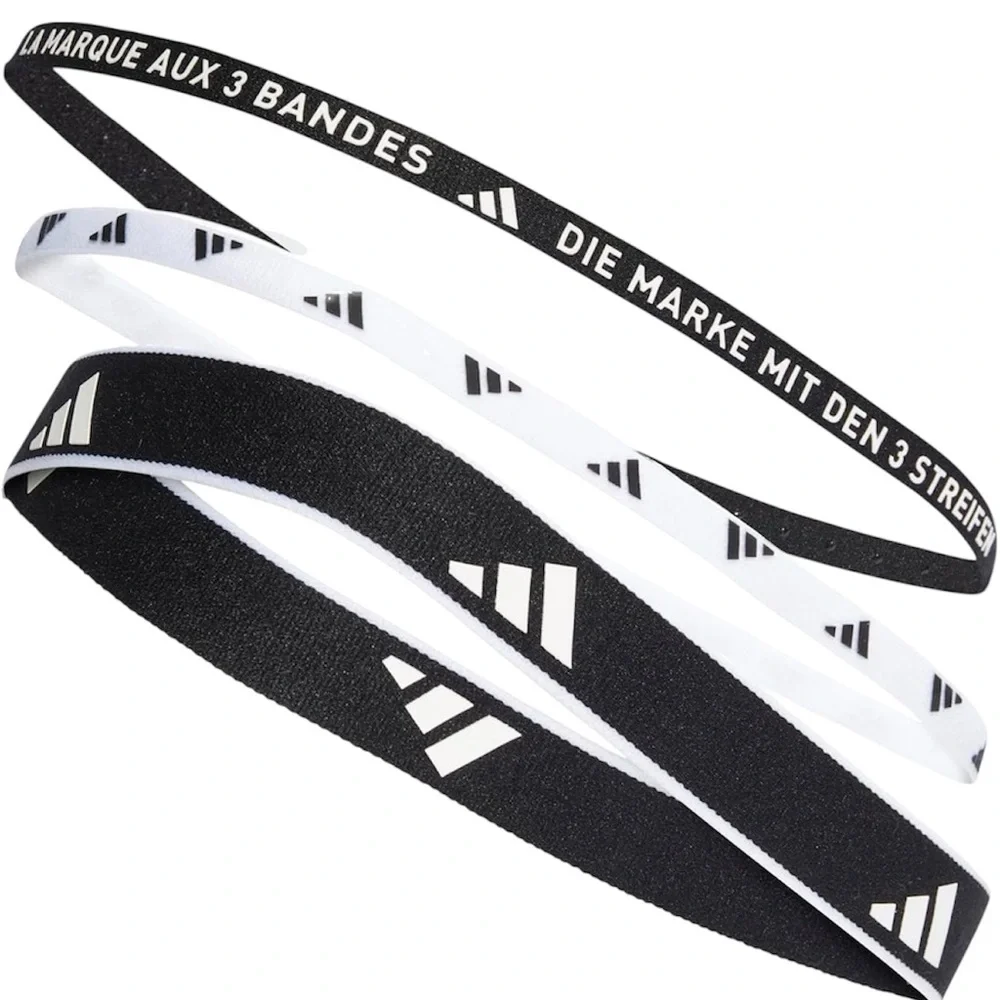 ADIDAS 3PP HEADBAND New Black/White Perfect for Soccer, Tennis & more